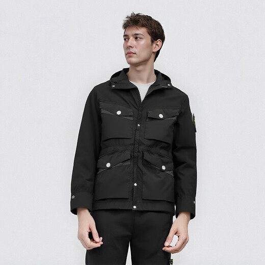 STONE ISLAND 25 autumn and winter outdoor travel men's short parka coat black M