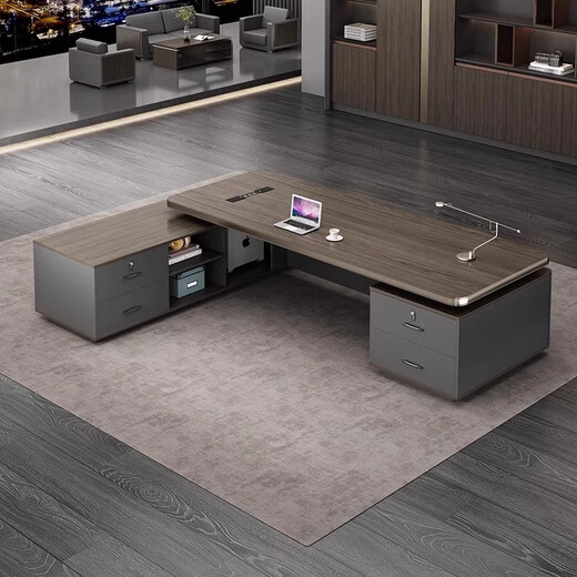 Mutini boss desk and chair combination office boss table simple modern president desk executive manager desk and chair 1.6m boss table without side cabinets + multi-functional wire box