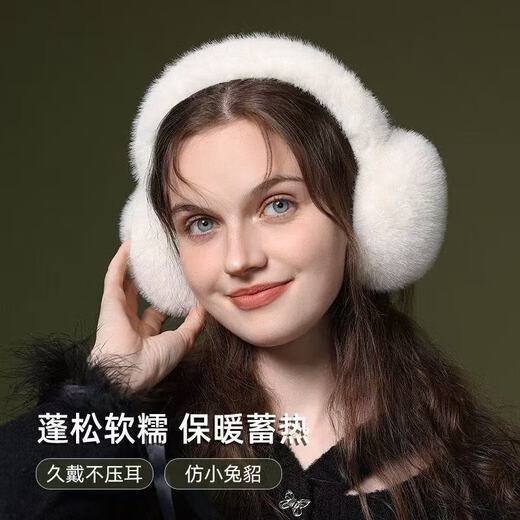 Plush earmuffs, winter women's fashion, winter warm earbags, ear protection, earmuffs, foldable student antifreeze earmuffs, camel color, skin-friendly and non-prickly, foldable