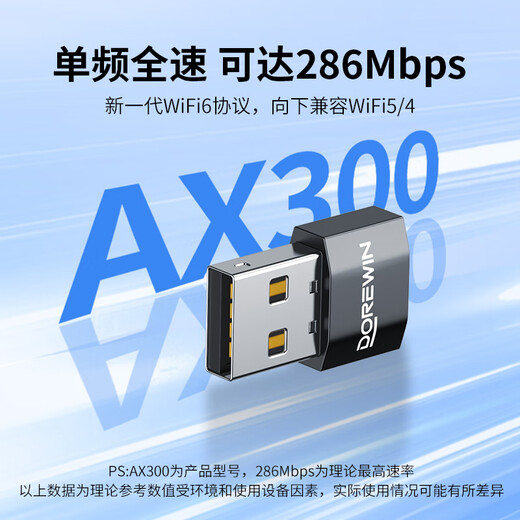 DOREWIN wireless network card desktop dedicated computer wifi receiver 5g gigabit external network card driver-free notebook host receiver dual-band usb wireless network card win7 300M WiFi-6 Mini version