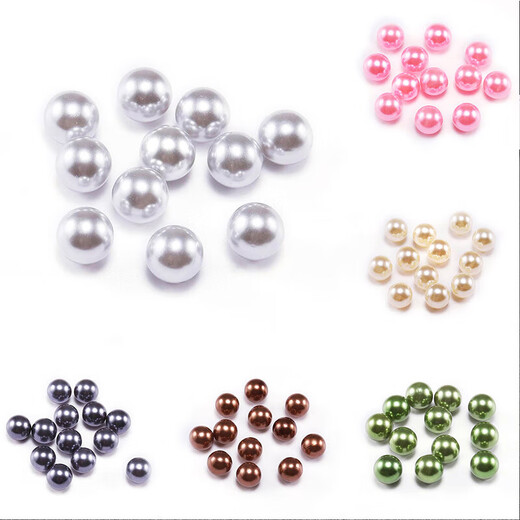 Diy handmade jewelry accessories non-porous imitation pearl off-white ABS pure white decorative pearl clothing accessories loose beads white 6mm 100 pcs