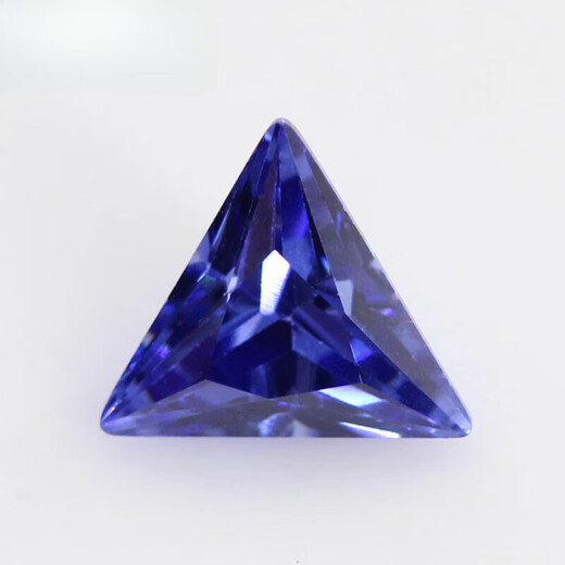 Quan Yin quality tanzanite sapphire loose stone straight triangular zirconium raw stone ring face 5A artificial gemstone ring jewelry 9*9mm