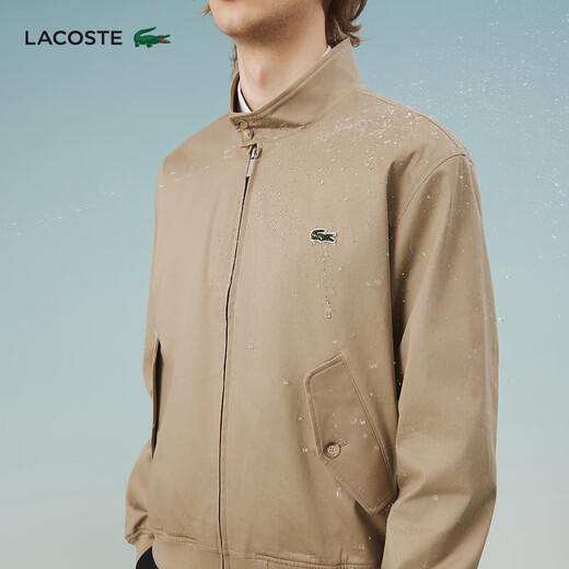 LACOSTE French crocodile men's business casual old money style stand collar zipper jacket Harrington jacket | BH1172 CB8/Camel M 50