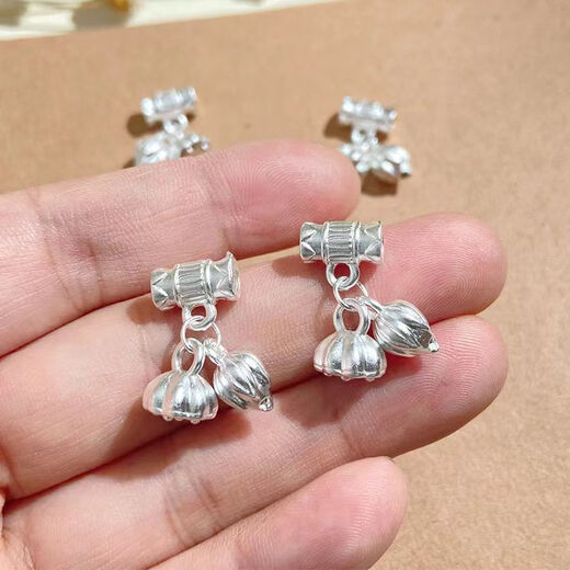 KZD Old Phoenix 999 sterling silver lotus seed lotus pendant diy accessories beaded bracelet two generations of joy pendant material one pack (free 2 5mm silver beads)