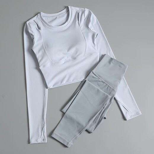 LULU Flagship Store 2025 New Yoga Wear Suit Women's Autumn and Winter Style Pilates Training Fitness Long-Sleeved Sports Top Cheese Yellow + Green Rock Gray XL