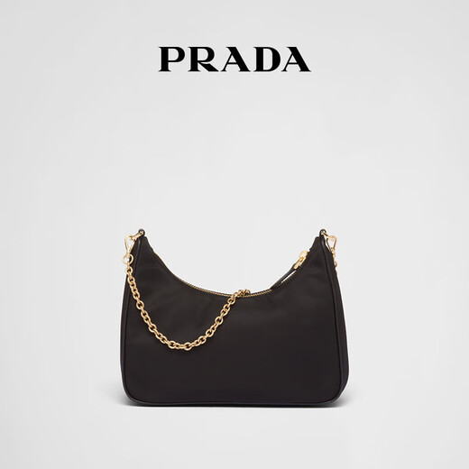 PRADA/Prada Gift Women's Prada Re-Edition 2005 3-in-1 Handbag Women's Bag Black-Gold Logo