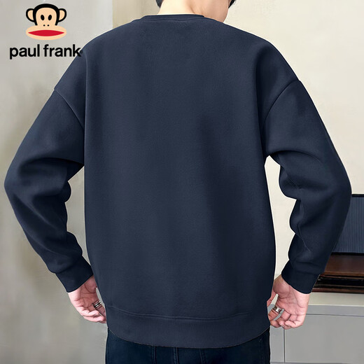 Big Mouth Monkey (paul frank) sweatshirt men's spring and autumn Korean style jacket men's heavy base shirt top long-sleeved t-shirt for men navy XL