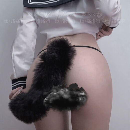 Fox cat tail sexy fat sub-low-waisted Japanese underwear female sexy fox tail couple tail thong white 120Jin Jin equals 0.5kg within