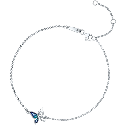 Saturday Fortune PT950 enamel butterfly platinum bracelet B0710964 approximately 1.78g 16+3cm birthday gift