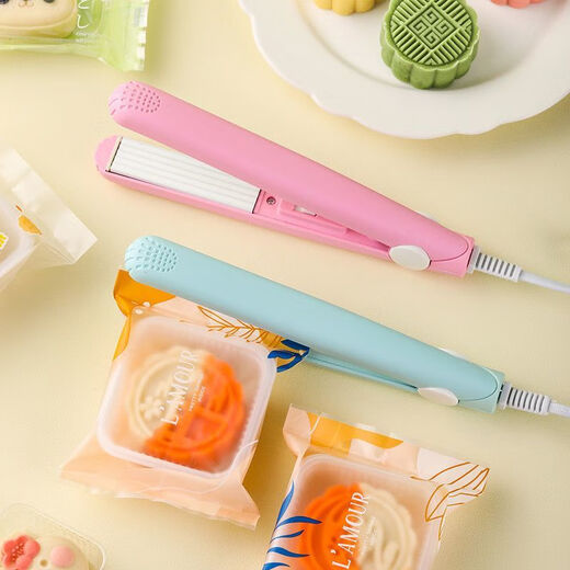 Yong hiang Yongxiang small household sealing machine Snow Flakes Nougat Mooncake Machine Sealing Bag Snack Bag Sealing Fresh Sealing Clip Blue Green Plain Quick Sealing Artifact + Deoxidizer 50 pieces Anti-scalding shell (portable sealing) machine sealing bag special