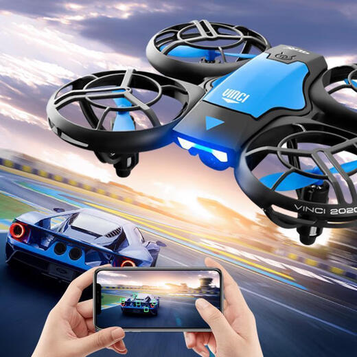 4DRC感应飞行器四轴无人机儿童玩具遥控飞机小型智能悬浮男孩新年 避障4K像素-黄航拍三模式版 畅玩2块电池+配件+维护