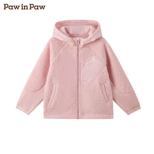 PawinPaw Cartoon Bear Children's Clothing 25th Autumn and Winter New Style Outdoor Plush Jacket Warm Jacket for Boys and Girls Pink Pink/25 130
