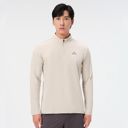 Pelliot outdoor sports and leisure clothing Toray surface running quick-drying cycling jersey thin quick-drying long-sleeved moisture-wicking breathable and comfortable pumice gray M