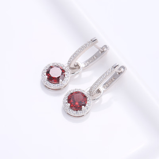 GEM STONE KINGGSK garnet earrings for women 925 silver set with 2.64 carat colored gemstone earrings for women classic simple earrings gift