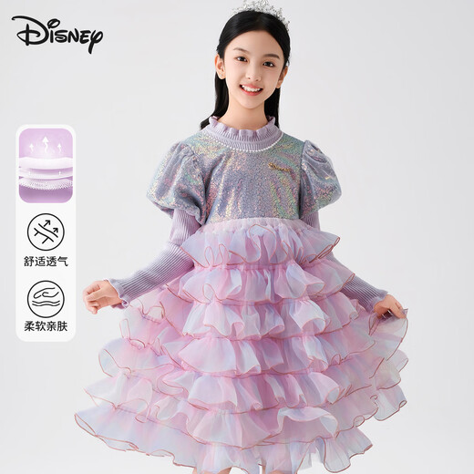Disney (Disney) children's clothing girls skirt high-end princess skirt autumn and winter cake skirt spliced ​​fairy skirt TD3EQ003