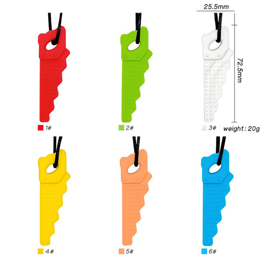 Children's oral anti-loss period soothing gum baby teething stick serrated silicone teether must-have for older children Marble 1 pack