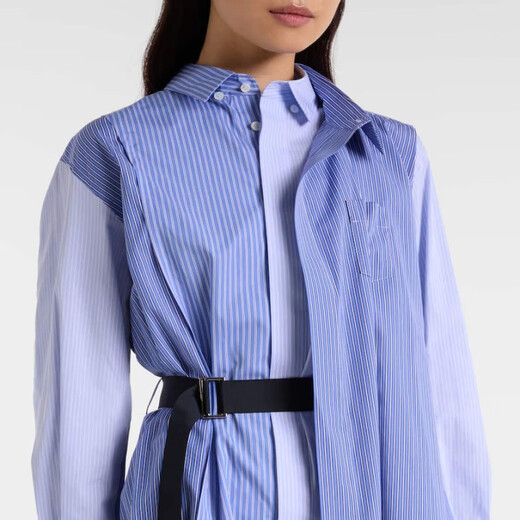 Sacai striped cotton poplin shirt dress P01099134 blue M M