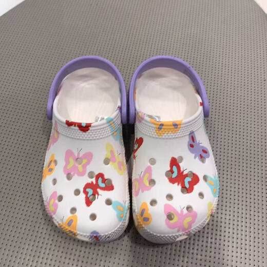 Crocs (CROCS) classic butterfly print children's shoes for boys and girls Clog211255-0WV chalk color 33/34