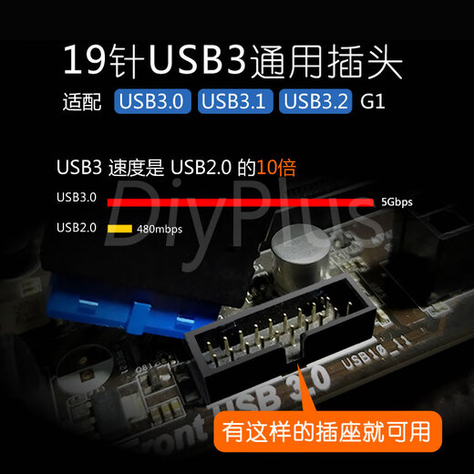 Lenovo chassis front USB3.0 interface front panel audio cable buckle version can be connected to ordinary motherboard without adapter cable USB50cm-audio 80cm_long style