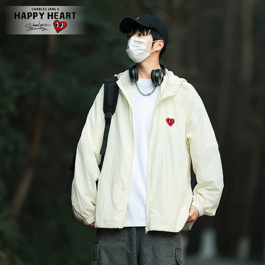 Charles Tao Xin and Wang Churan's same style outdoor skin clothing for men and women, versatile casual, fashionable and trendy fishing clothing, off-white M