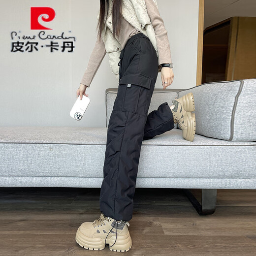 Pierre Cardin White Duck Down Workwear Down Pants Women's Outerwear Winter 2025 New Minus 40 Degree Coldproof Harbin Northeast Cotton Pants Black Down Pants S Recommended 85-100Jin Jin equals 0.5 kg