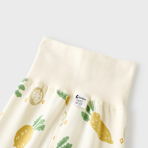 Tongtai (TONGTAI) baby suit spring and autumn pure cotton baby clothes children's home clothes underwear tops high waist pants yellow 80cm
