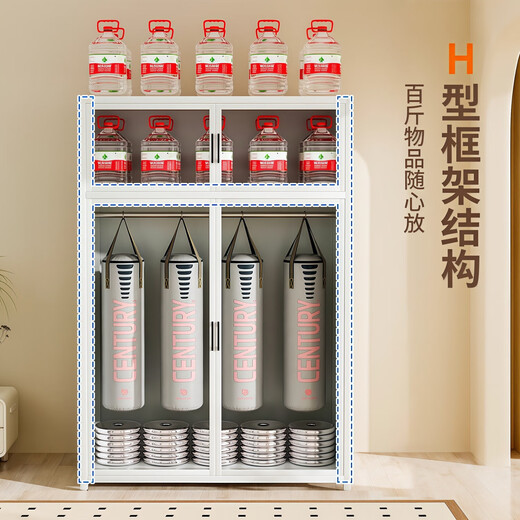 简易衣柜卧室家用出租房用组装金属全钢架新款衣橱小户型收纳柜子 PC对开门衣柜800*500*1585