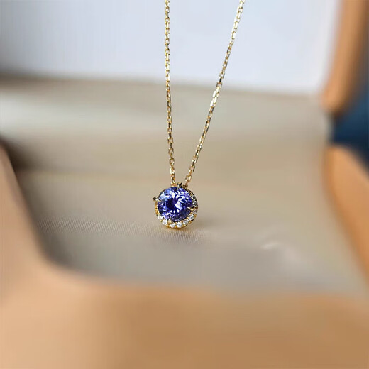 MHFDO Old Phoenix Japanese Star Jewelry Tanzanite 18K Gold Necklace Light Luxury Amethyst Agete Akado Pendant Tanzanite Necklace