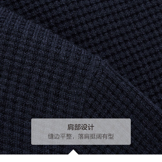 Jiumuwang Men's Machine Washable Wool Sweater Men's Spring New Style Locking Warmth Half-High Zipper Collar Inside Standard Version + Navy Blue + TK1EV60223 L 175/96A(50)
