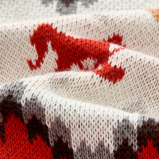 Tongtai (TONGTAI) baby jumpsuit spring and autumn pure cotton baby clothes children's New Year knitted crawler suit New Year greeting suit red 90cm