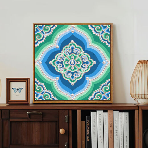 
Handmade crafts by yourself, Chinese style Songjin pearl painting DIY materials package Mother's Day event handmade LL13571 [full color spray painting] send some drill pen 40*40cm thick solid wood inner frame + beautiful outer frame