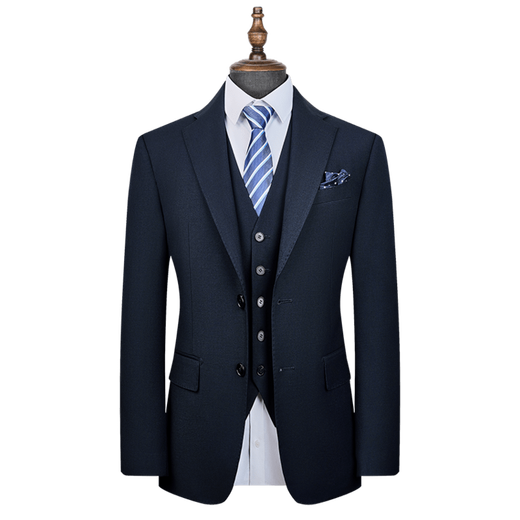 LESS IS MORE Lilang Wool Suit Suit Men's Business Professional Formal Small Suit Korean Style Slim Groomsman Groom Wedding Blue L 175