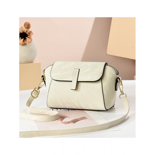 袋鼠魔方轻奢感小众设计贝壳包女2025新款时尚百搭单肩斜挎女包小方包 粉红色