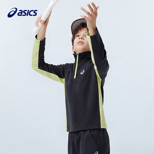 ASICS children's clothing 25 years winter children's half-zip color-blocked long-sleeved moisture-absorbing, heating, warm and comfortable 334251002503