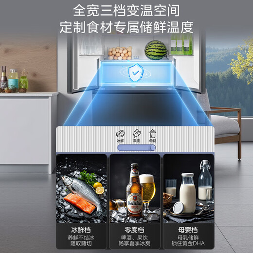 Refrigerador Midea de 501 litros, puerta doble francesa de múltiples puertas/cuatro puertas cruzadas, conversión de frecuencia de primera clase, refrigerado por aire, sin escarcha, para el hogar, gran capacidad, 60 cm, ultrafino e integrado, sin olores. Refrigerador francés de múltiples puertas de 501 litros | 60cm ultrafino e integrado