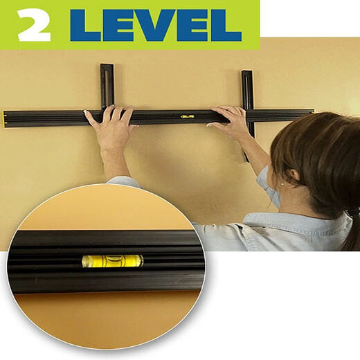 Photo frame hanging tool multifunctional level ruler picture frame wall precise positioning fixed point drilling woodworking painting hanging tool 1 meter aluminum alloy white painting hanging ruler