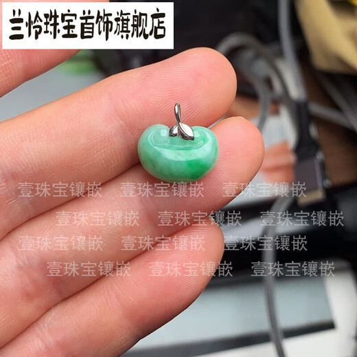 Lanlian quality-18 gold leaf buckle gourd beans Wushi brand jade clip accessories smooth empty hoist counter 18k gold leaf clip dealer