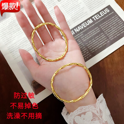KZD Old Phoenix 999 Pure Gold Bamboo Geometric Bracelet New Chinese Style Niche Creative Bracelet Temperament Versatile Bracelet Women Bamboo Bracelet Gold