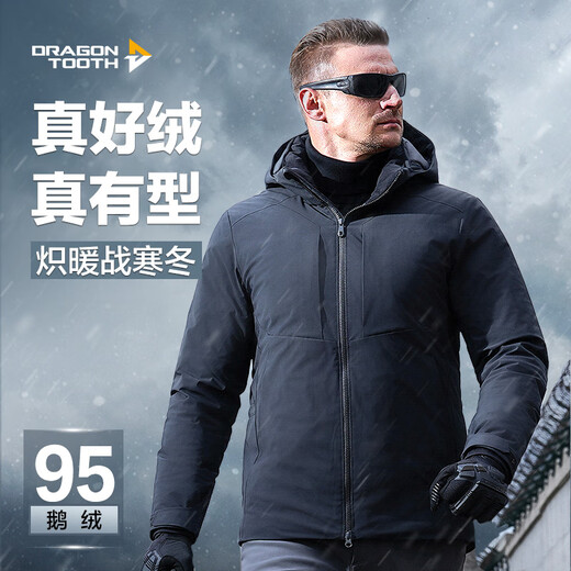 Long Ya Zhang Yi's same style second generation hidden blazing jacket goose down down jacket winter short high-end warm casual jacket polar night black L 180/100A