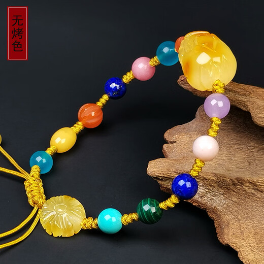 Amber style, one thing, one picture, one certificate, beeswax bracelet, women's bracelet, full honey chicken oil yellow natural amber hand beads, bracelet 6.15g, 15*11*10mm