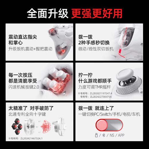 Beitong Kunpeng 20 Wireless Game Controller Intelligent Control Dual-cut Trigger Bluetooth Controller Xbox Computer PC Mobile Phone Steam TV NSswitch2 Vibration Body Sensing Genshin Impact Pokémon ZA New Product Kunpeng 20 Juechen White