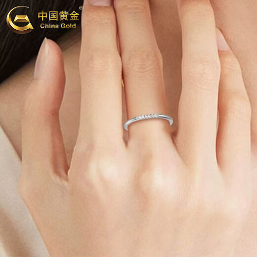 China Gold (CHINA GOLD) S925 Silver Ring Women's Fashion Versatile Solid Ring Ring Ring Valentine's Day Birthday Gift for Girlfriend and Wife Plain Ring Ring Number 16