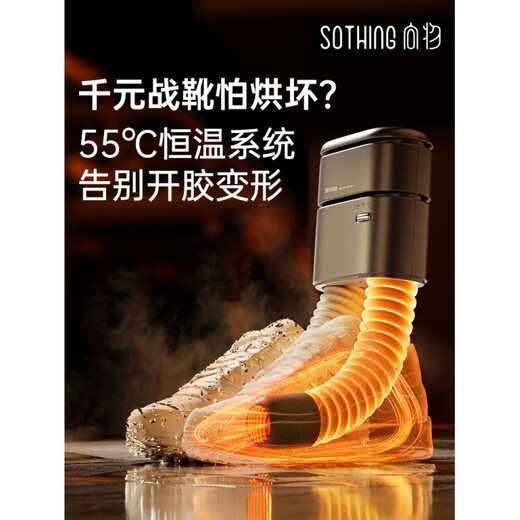 SOTHING snow shoe dryer, glove dryer, wet and dry hot air deodorizer, full wet shoe dryer, shoe dryer, black, 3-speed timing/retractable/suitable for all shoes