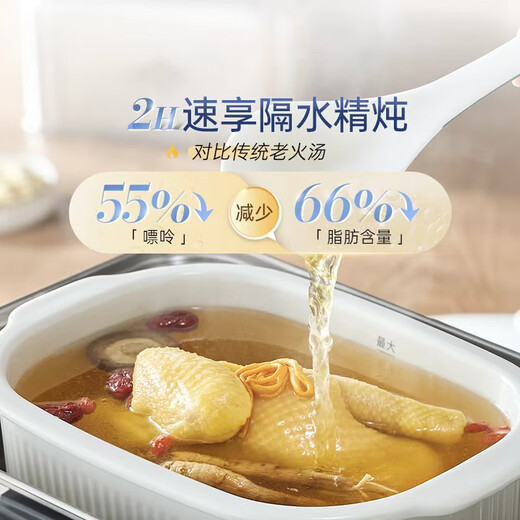 Morphyrichards electric steamer 0-coated all-stainless steel household stew and steamer for 3-4 people all-in-one steamer instant steamer multi-function pot large capacity water-proof stew pot steam pot electric stew pot MR1188