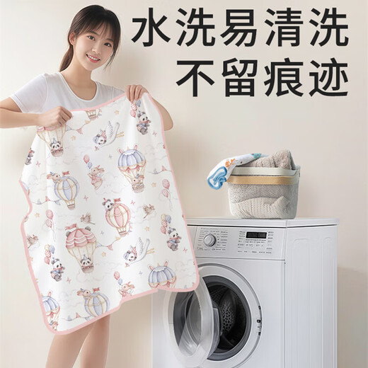 Meixinmei cotton diaper pad baby waterproof breathable washable large size A type baby sheet diaper aunt physiological mattress newborn 2 pack-Moon Rabbit Garden Party + Bamboo Dream Panda House Dry moisture-wicking waterproof diaper pad 80*120cm