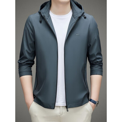 La nouvelle veste à capuche de printemps et d'automne de L Lilang pour la veste papa d'âge moyen et âgé de l'âge moyen pour hommes pour les affaires et le Black décontracté polyvalent M-3527 M 17080-110Jin [Jin est égal à 0,5 kg]