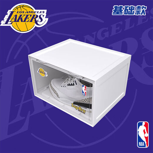 Shoe box NBA co-branded Los Angeles Lakers Warriors Heat peripheral sneakers side opening storage box 38x28 points 5x22 points 5cm SupBrox NBA Celtics version LED voice-activated version 1