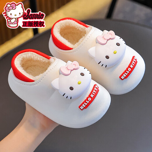 Sanrio 2025 new winter children's cotton slippers girls Kuromi warm parent-child waterproof cotton slippers upgraded version of environmentally friendly material purple Kuromi slippers 12 24/25 size (shoe length 15CM suitable for feet 14