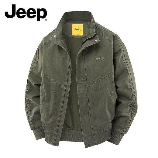 Jeep (JEEP) American genuine high-end pure cotton work jacket top men's spring and autumn American handsome heavyweight flight jacket autumn and winter black regular shopping mall same style XL