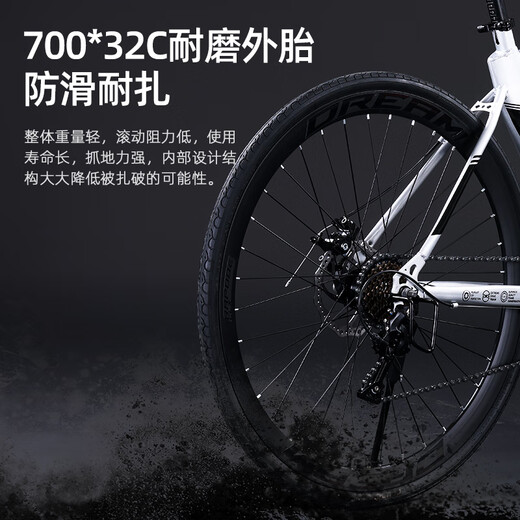 PHILLIPS Phillip Rennrad, Erwachsener, männlich, 700C, Racing, variable Scheibenbremse, Jugendliche, Studentin, Pendler, Höchstgeschwindigkeit, 700C, Space Silver, internes Kabel, SF 27-Gang-Blueprint/Shuntai-Getriebe, gebogener Lenker